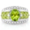 CREATED PERIDOT 925 STERLING SILVER RING