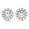 Round Diamond Earring Jackets for 8mm Studs 14K White Gold (1.00ct)