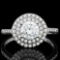 1 3/4 CARAT (48 PCS) FLAWLESS CREATED DIAMOND 925 STERLING SILVER HALO RING