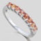 3/4 CARAT (8 PCS) ORANGE SAPPHIRE (VS) 9KT SOLID GOLD BAND RING