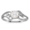 Certified 10k White Gold Pearl And Diamond Ring 0.01 CTW