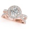 CERTIFIED 18K ROSE GOLD 1.38 CT G-H/VS-SI1 DIAMOND HALO ENGAGEMENT RING