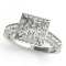 CERTIFIED 18KT WHITE GOLD 1.25 CT G-H/VS-SI1 DIAMOND HALO ENGAGEMENT RING