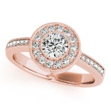 CERTIFIED 18K ROSE GOLD 1.20 CT G-H/VS-SI1 DIAMOND HALO ENGAGEMENT RING