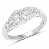 0.31 Carat Genuine White Diamond .925 Sterling Silver Ring