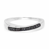 0.09 Carat Genuine Black Diamond .925 Sterling Silver Ring