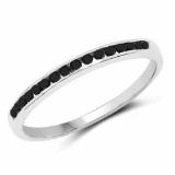 0.18 Carat Genuine Black Diamond .925 Sterling Silver Ring