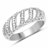 0.27 Carat Genuine White Diamond .925 Sterling Silver Ring