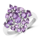 1.96 Carat Genuine Amethyst .925 Sterling Silver Ring