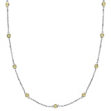 Fancy Yellow Canary Diamonds by The Yard Necklace 14k White Gold (3.00ct)