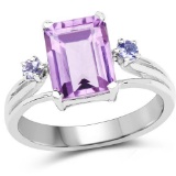 3.35 Carat Genuine Amethyst .925 Sterling Silver Ring