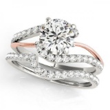 CERTIFIED 18KT TWO TONE GOLD 1.27 CT G-H/VS-SI1 DIAMOND BRIDAL SET