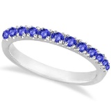 Tanzanite Stackable Band Anniversary Ring Guard 14k White Gold (0.38ct)