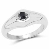 0.17 Carat Genuine Black Diamond .925 Sterling Silver Ring