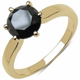 2.57 Carat Genuine Black Diamond 10K Yellow Gold Ring