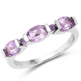 1.35 Carat Genuine Amethyst .925 Sterling Silver Ring