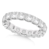 Bar-Set Princess Cut Diamond Eternity Ring Band 14k White Gold (1.15ct)