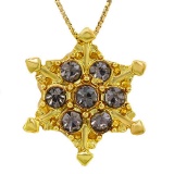 CREATED SAPPHIRE 18K GOLD PLATED GERMAN SILVER PENDANT