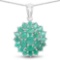 4.09 Carat Genuine Emerald .925 Sterling Silver Pendant