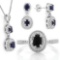 1 4/5 CARAT (7 PCS) SAPPHIRE 925 STERLING SILVER SET