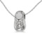 Certified 10k White Gold Round Opal Baby Bootie Pendant