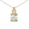 Certified 14K Yellow Gold Green Amethyst and Diamond Pendant