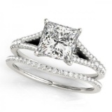 CERTIFIED PLATINUM 1.28 CT G-H/VS-SI1 DIAMOND BRIDAL SET