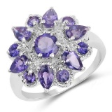 2.19 Carat Genuine Amethyst .925 Sterling Silver Ring