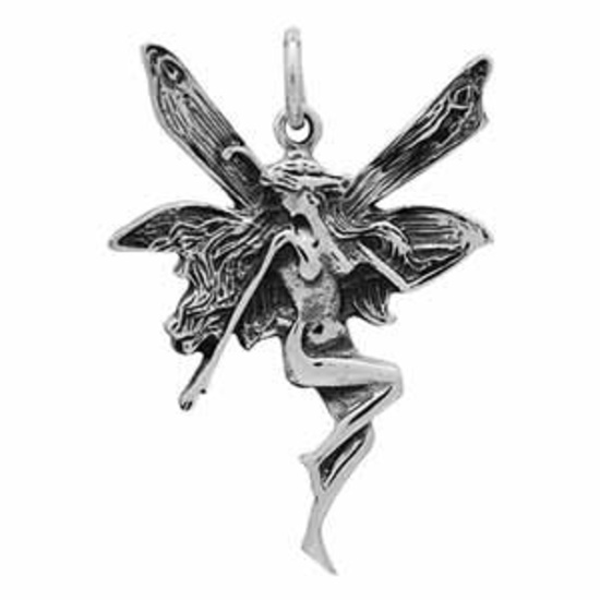 SILVER FAIRY PENDANT 37MM