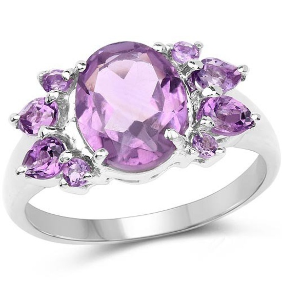 2.87 Carat Genuine Amethyst .925 Sterling Silver Ring