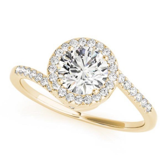 CERTIFIED 18K YELLOW GOLD 1.49 CT G-H/VS-SI1 DIAMOND HALO HALO ENGAGEMENT RING