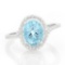 2 CARAT BABY SWISS BLUE TOPAZ & GENUINE DIAMONDS 925 STERLING SILVER RING