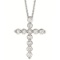 Diamond Cross Pendant Necklace in 14k White Gold (1.01ct)