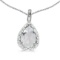 Certified 14k White Gold Pear White Topaz Pendant