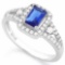 2/3 CARAT CREATED BLUE SAPPHIRE & 4 3/5 CARAT (46 PCS) FLAWLESS CREATED DIAMOND 925 STERLING SILVER