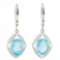 6 1/2 CARAT BABY SWISS BLUE TOPAZ 925 STERLING SILVER EARRINGS