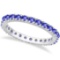 Tanzanite Eternity Stackable Ring Band 14K White Gold (0.75ct)