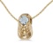 Certified 14k Yellow Gold Round Aquamarine Baby Bootie Pendant