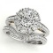 CERTIFIED 18KT TWO TONE GOLD 1.09 CT G-H/VS-SI1 DIAMOND HALO BRIDAL SET