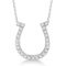 Diamond Horseshoe Pendant Necklace 14k White Gold (0.26ct)