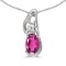 Certified 14k White Gold Oval Pink Topaz And Diamond Pendant