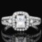 1 1/5 CARAT (47 PCS) FLAWLESS CREATED DIAMOND 925 STERLING SILVER HALO RING