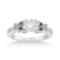 Butterfly Diamond and Sapphire Engagement Ring Setting 14k White Gold (0.90ct)