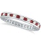 1.04ctw Ruby and Diamond Channel Set Ring Eternity Band 14k White Gold