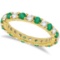 Eternity Diamond and Emerald Ring Band 14k Yellow Gold (2.35ct)