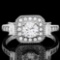 4/5 CARAT (26 PCS) FLAWLESS CREATED DIAMOND 925 STERLING SILVER HALO RING