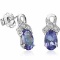 4/5 CARAT TANZANITE & DIAMOND 925 STERLING SILVER EARRINGS