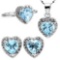 5 3/5 CARAT BABY SWISS BLUE TOPAZS & (6 PCS) GENUINE DIAMONDS 925 STERLING SILVER