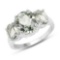 4.10 Carat Genuine Green Amethyst .925 Sterling Silver Ring