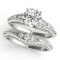 CERTIFIED 18KT WHITE GOLD 1.40 CT G-H/VS-SI1 DIAMOND BRIDAL SET